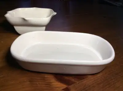 Show off your succulents to advantage in these 2 lovely white ceramic dishes….or use them to serve y...