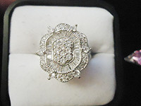 Women's Victorian Cocktail Ring with Swarovski Diamonds SZ 10