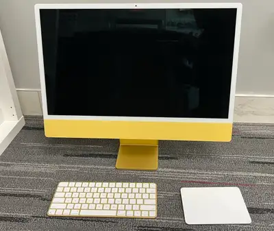 hello. the imac is a 2021 16gb ram 248gb hard drive. it is working fine. it comes with keyboard mous...