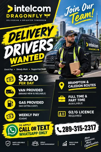 We are hiring delivery drivers CASH JOB, View more