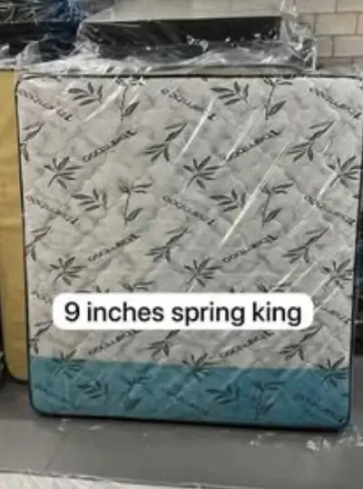 This is a 9-inch King spring mattress, perfect for a comfortable night's sleep. This item used shows...