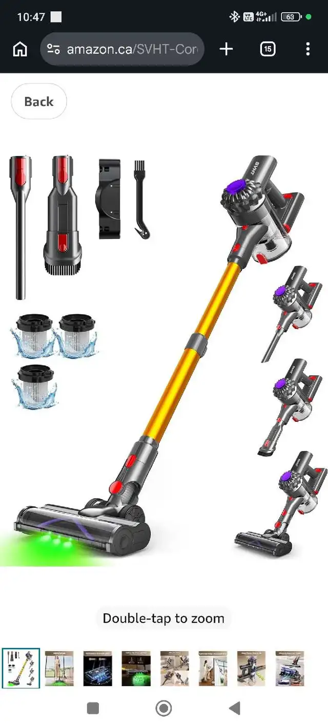 Cordless Vacuum Cleaner, 450W 40KPA 45Mins Vacuum Cleaners for H