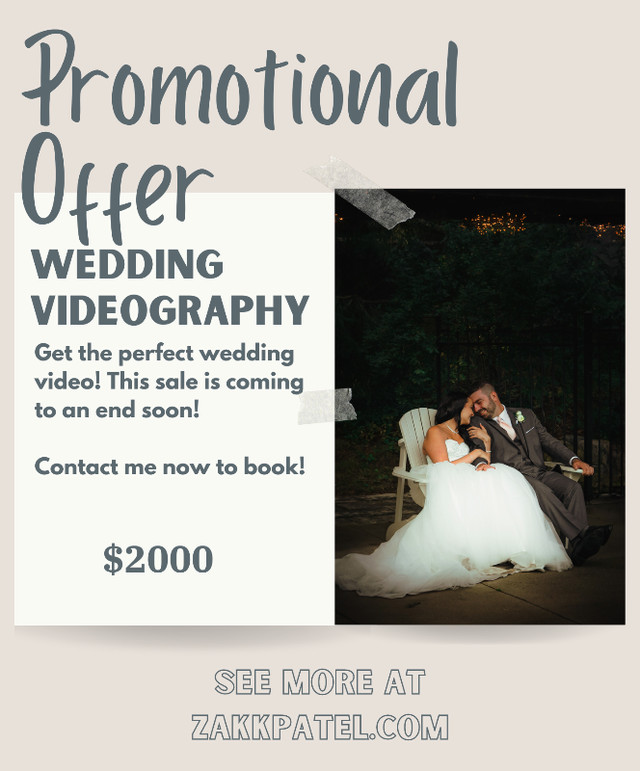 WEDDING VIDEOGRAPHY PROMO in Cameras & Camcorders in Kitchener / Waterloo