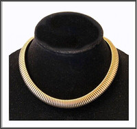 GOLD WIDE ROUNDED CLEOPATRA STYLE CHOKER NECKLACE