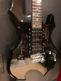 Gloss Black Warlock Style Electric Guitar