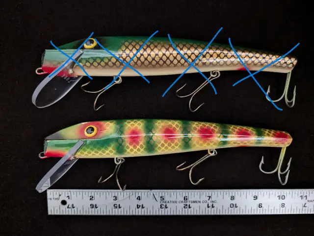 ORIGINAL LOKE  LURES 10" MAHOGANY LURES FOR MUSKY AND PIKE in Fishing, Camping & Outdoors in Sarnia - Image 2