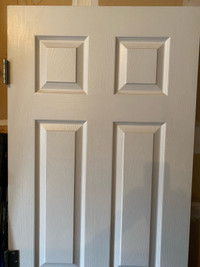 White door with hinges