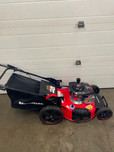 Benchmark 22” gas lawnmower in like new condition, View more