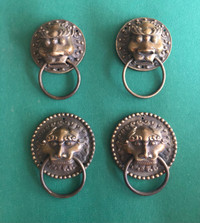 Vintage lion head brass door bells