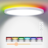 Smart Dimmable RGB Ceiling Light with Remote, 12Inch - Brand New