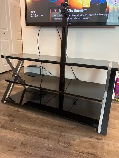 Glass TV Stand w Shelves, View more