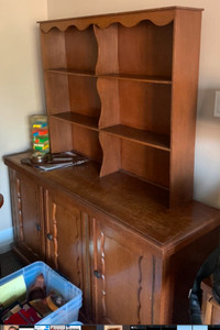 Antique Solid Wood Bookcase & Cabinet