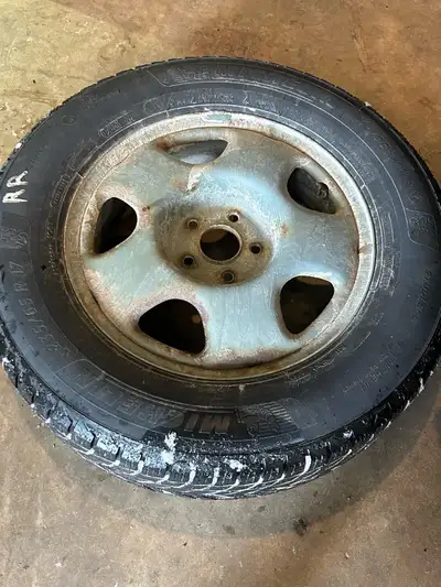4 steel rims & Michelin x-ice suv winter tires 235/65/17 Tires are good for one more winter maybe.