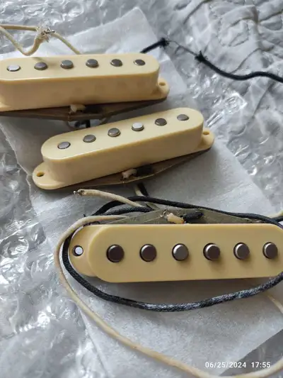 Stratocaster pickups. Neck and bridge pickups were custom wound by Matt Rainville for the owner of a...