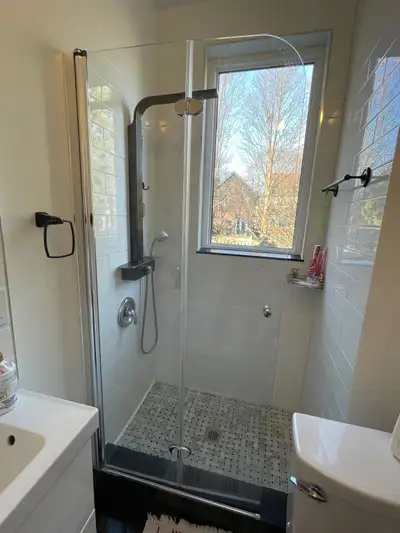 Dimensions: 33 1/2 in. W x 72 in. H Pick up location: 42 Wheeler Ave, Toronto We installed custom-ma...