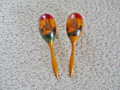 Set of Professional Tri-Colour Wood Percussion Rhythm Maracas, View more