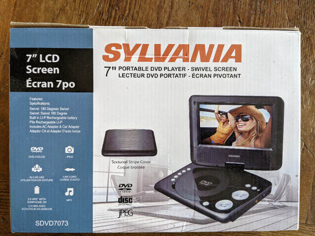 Sylvania Portable DVD with Swivel Screen in Video & TV Accessories in Peterborough - Image 2