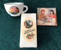 VINTAGE ANNE OF GREEN GABLES PIN AND MINIATURE CUP