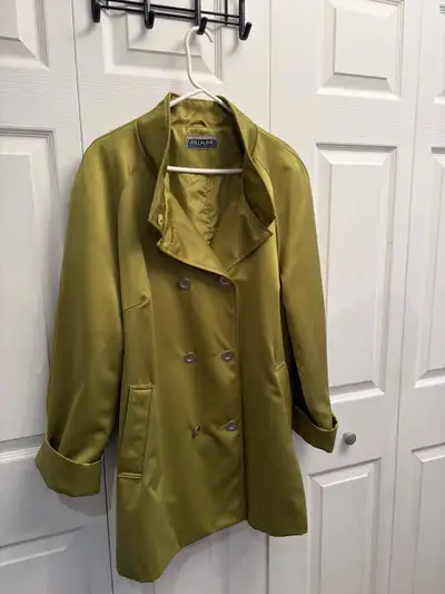Woman Guillaume Olive Green Double-Breasted Trench Coat 1X, View more