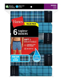 Unopened Brand New 6 pack of Hanes Boxers size L