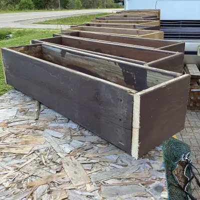 Reclaimed wood flower planter boxes, View more