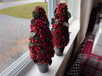 2 Cranberry Trees decorations 