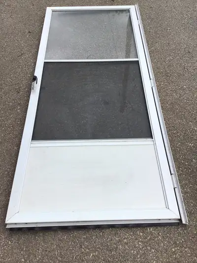 Storm door White From in Opens to the Right-33 1/4” x 80”, View more