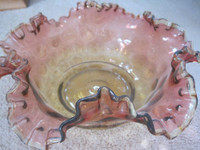 Antique Amberina Dish