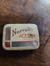 NORVALL acedin advertising tin
