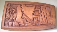Vintage Mancala Hand Carved Wooden Board  Game