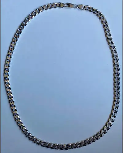 24” 925 stamped fine Italian 6.5mm Curb link chain, View more