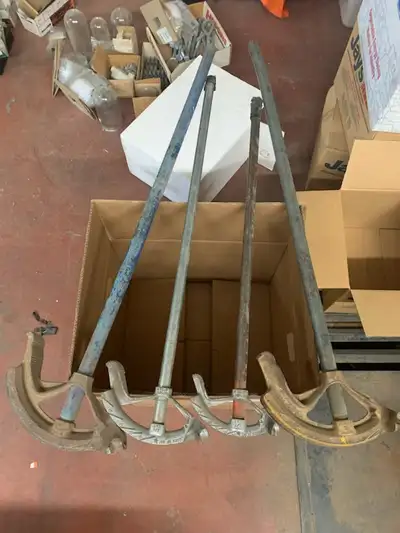 For sale: Pipe benders 1/2" $20, 3/4"$25, 1" $50 Electrical supplies. Call for more info 306-445-161...