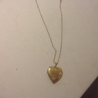 Antique Gold Filled Heart Locket Pendant Necklace