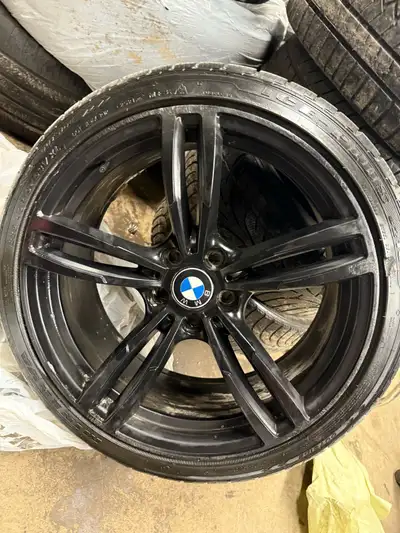 4 BMW Rims (Black) Mounted on 4 Minerva Ice-Plus Winter Tires 225/40R19 Great Condition