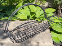 Black Rod Iron Basket - Decor for Inside or Outside