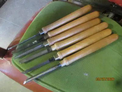 JAMES SWAN USA LONG WOOD HANDLE CHISEL LATHE TOOL SET $50, View more