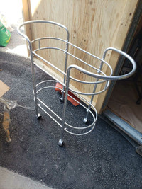 Bar cart metal glass $65