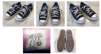 Youth size 1 Converse all star shoes, View more