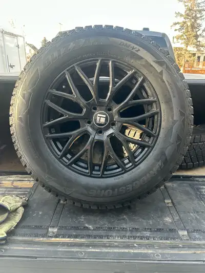 4 - Blizzak 255/65 R18 winter tires on Touren Rims. Rims fit 2022-2026 Ford Explorer and have Ford P...