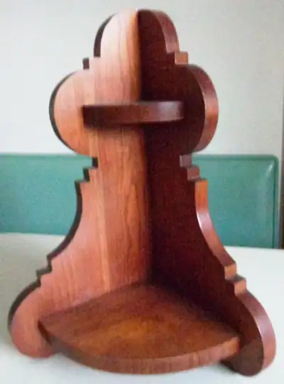 VINTAGE 2 TEIR SOLID WOOD CORNER SHELF, View more