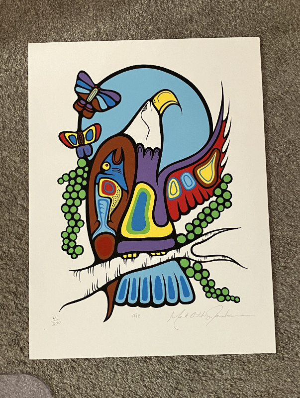 Indigenous Woodland Native Art Serigraph Marc Anthony Jacobson in Arts & Collectibles in Sarnia