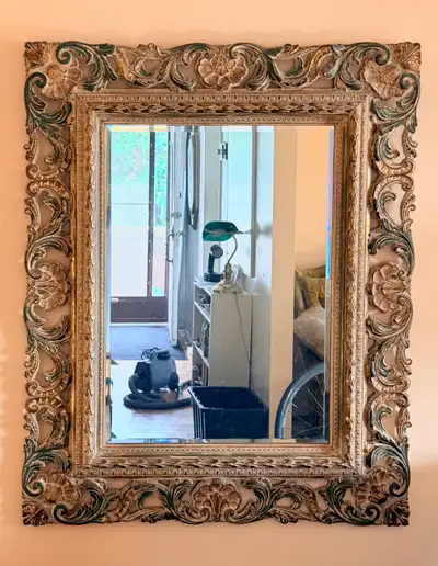 Ornate cARVED wOOD Wall Mirror, View more