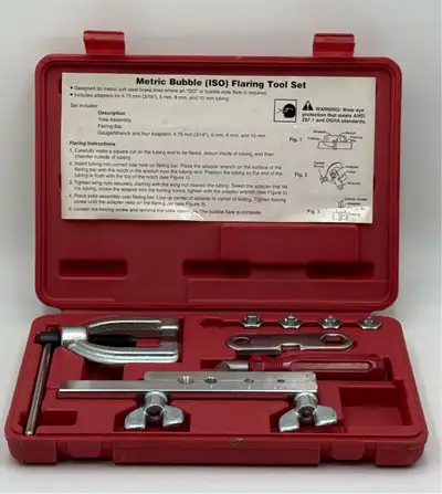 Precision Metric Bubble Flaring Tool Set: effortless, airtight flares for perfect tubing connections...