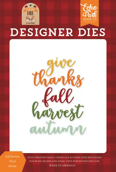 Fall Harvest Die Set Echo Park Designer Dies Word Card Making Sc, View more