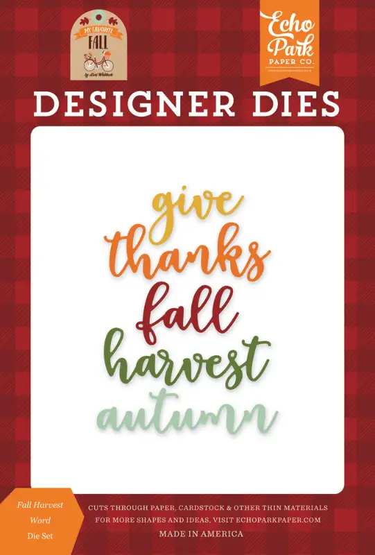 Fall Harvest Die Set Echo Park Designer Dies Word Card Making Sc in Hobbies & Crafts in Strathcona County - Image 2