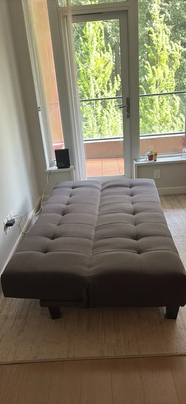 Modern Grey Sofa Bed / Futon (Converts to Twin Bed) in Couches & Futons in UBC - Image 4