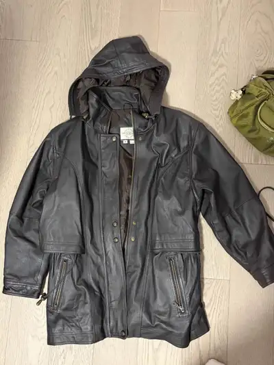 Women’s SEQUENCE Genuine Leather Jacket Size 14  Black Excellent, View more