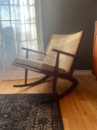 Mid century modern Georg Jensen style Teak rocking chair