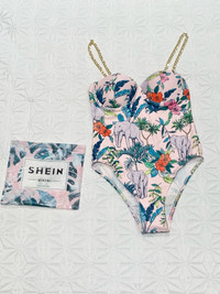 New! Women’s SHEIN Bathing suit with gold chain 