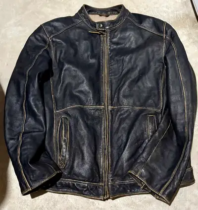 Men’s Vintage XL Black Leather Danier Biker Motorcycle Jacket XL, View more